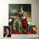 The Queen Personalized Portrait from Your Photo, Custom Tartan. Custom Canvas Wall Art as Gift for Women  Tartan Today