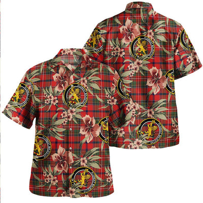 Brown of Castledean (Broun of Castledean) Modern Tartan Clan Crest Badge Aloha Hawaiian Shirt Tropical Old Style ZJ83