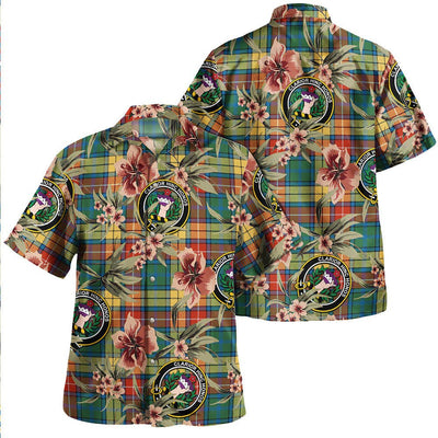 Buchanan Ancient Tartan Clan Crest Badge Aloha Hawaiian Shirt Tropical Old Style MR23