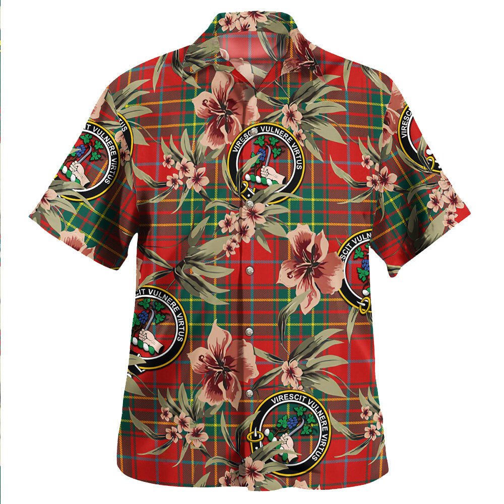 Burnett Modern Tartan Clan Crest Badge Aloha Hawaiian Shirt Tropical Old Style JT77 Burnett Modern Tartan Tartan Today