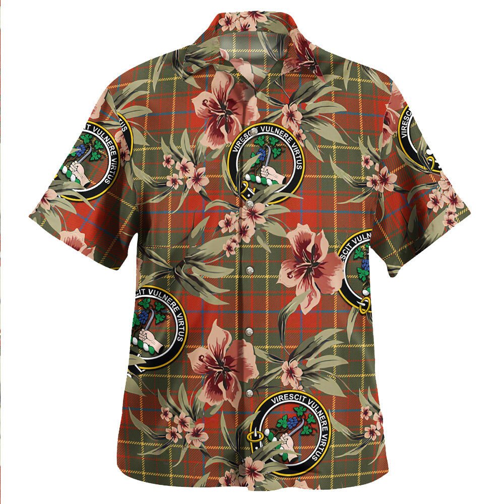 Burnett of Powis Ancient Tartan Clan Crest Badge Aloha Hawaiian Shirt Tropical Old Style IN16 Burnett of Powis Ancient Tartan Tartan Today
