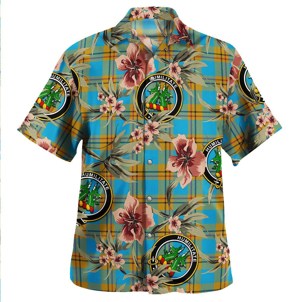Carlisle (Carlill) Ancient Tartan Clan Crest Badge Aloha Hawaiian Shirt Tropical Old Style AC28 Carlisle (Carlill) Ancient Tartan Tartan Today