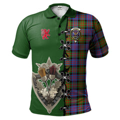 Clan Carnegie Ancient Tartan Polo Shirt - Lion Rampant And Celtic Thistle Style TW75 Carnegie Ancient Tartan Tartan Polo