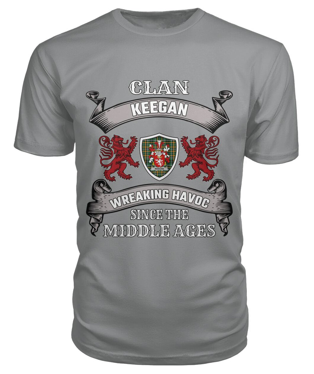 Clan Keegan Family Tartan 2D T-ShirtCW76 Keegan Tartan 2D T-Shirt Tartan T-Shirt Storm Grey S Keegan Tartan 2D T-Shirt