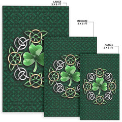 Celtic Ireland Area Rug Irish Shamrock with Celtic Knot