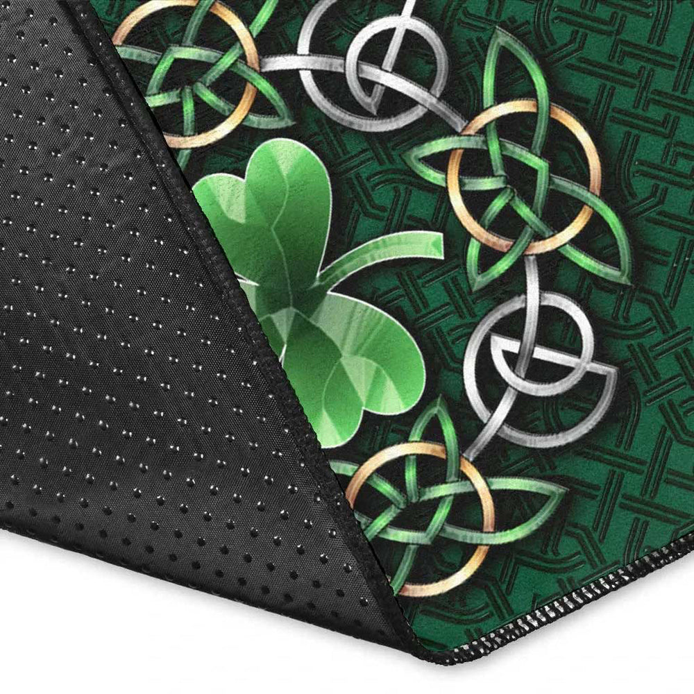 Celtic Ireland Area Rug Irish Shamrock with Celtic Knot
