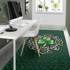 Celtic Ireland Area Rug Irish Shamrock with Celtic Knot