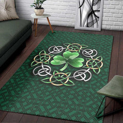 Celtic Ireland Area Rug Irish Shamrock with Celtic Knot