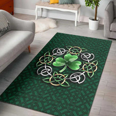 Celtic Ireland Area Rug Irish Shamrock with Celtic Knot