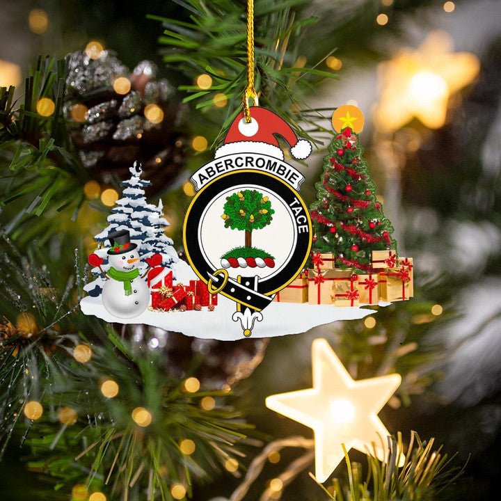 Clan Abercrombie Crest Tartan Acrylic Christmas Ornament WZ48 Abercrombie Tartan Tartan Christmas