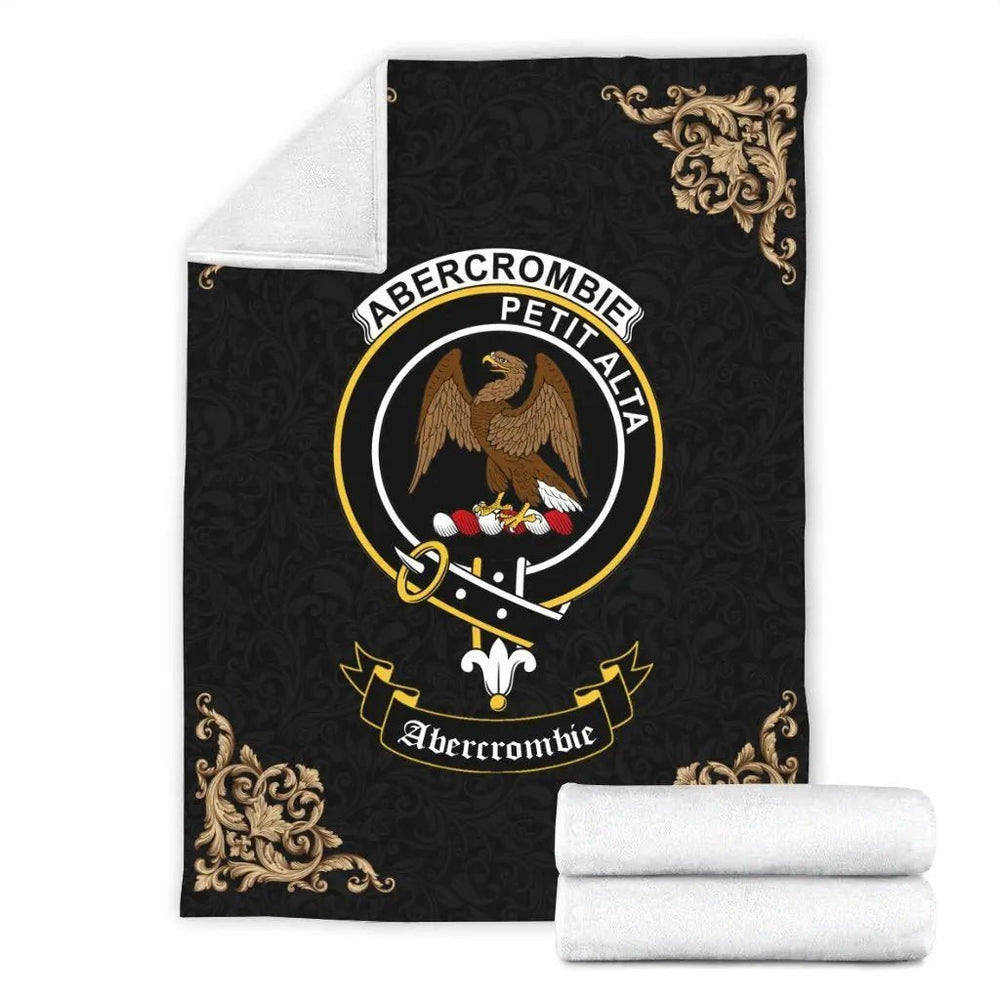 Clan Abercrombie Crest Tartan Premium Blanket Black ET73 Clan Abercrombie Tartan Today