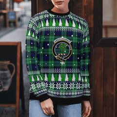 Clan Abercrombie Modern Crest Tartan Christmas Ugly Sweater FC42 Abercrombie Modern Crest Tartan Tartan Ugly Sweater