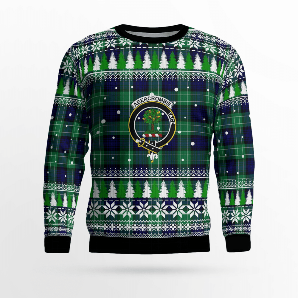 Clan Abercrombie Modern Crest Tartan Christmas Ugly Sweater FC42 Abercrombie Modern Crest Tartan Tartan Ugly Sweater