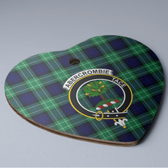 Clan Abercrombie Modern Tartan Crest Heart Ceramic Ornament SI63 Abercrombie Modern Tartan Tartan Christmas
