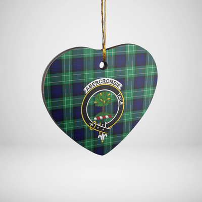 Clan Abercrombie Modern Tartan Crest Heart Ceramic Ornament SI63