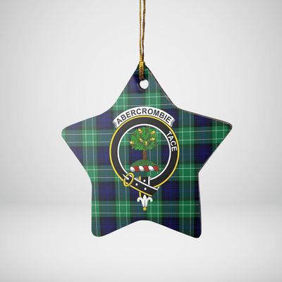 Clan Abercrombie Modern Tartan Crest Star Ceramic Ornament LF89