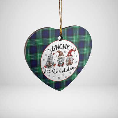 Clan Abercrombie Modern Tartan Gnome Heart Ceramic Ornament PX79