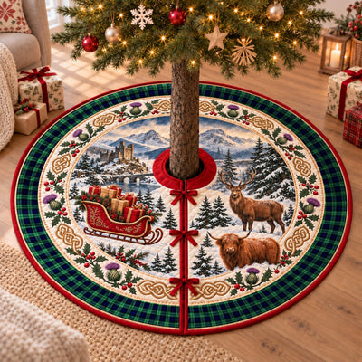 Clan Abercrombie Modern Tartan Highland Christmas Tree Skirt