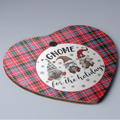 Clan Aberdeen District Tartan Gnome Heart Ceramic Ornament CS54 Aberdeen District Tartan Gnome Tartan Christmas