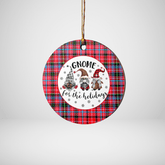 Clan Aberdeen District Tartan Gnome Round Ceramic Ornament KU58 Aberdeen District Tartan Tartan Christmas
