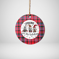 Clan Aberdeen District Tartan Gnome Round Ceramic Ornament KU58 Aberdeen District Tartan Tartan Christmas