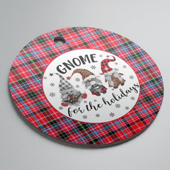 Clan Aberdeen District Tartan Gnome Round Ceramic Ornament KU58 Aberdeen District Tartan Tartan Christmas