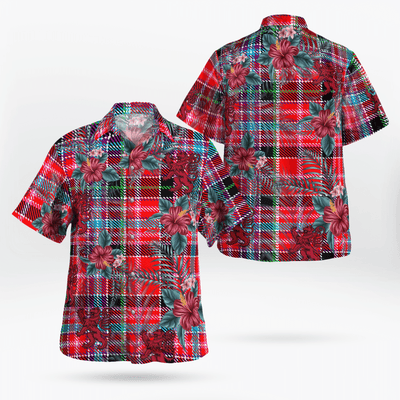 Clan Aberdeen District Tartan Scottish Lion Hawaiian Shirt XT97