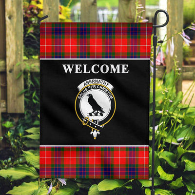 Clan Abernathy Tartan Crest Black Garden Flag UP51