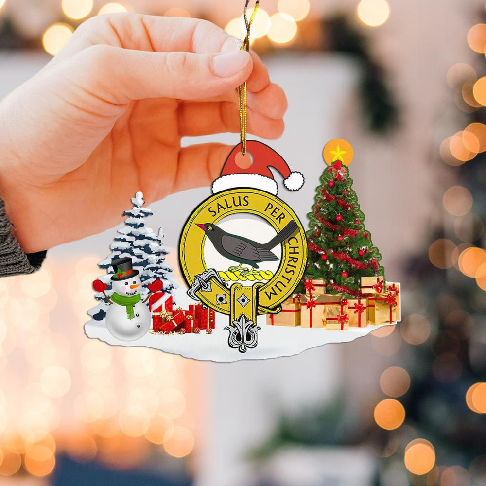 Clan Abernethy Crest Tartan Acrylic Christmas Ornament CJ42 Abernethy Tartan Tartan Christmas