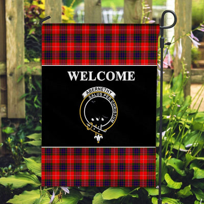 Clan Abernethy Tartan Crest Black Garden Flag XR16