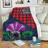 Clan Abernethy Tartan Crest Premium Blanket Thistle Style VC85 Clan Abernethy Tartan Today