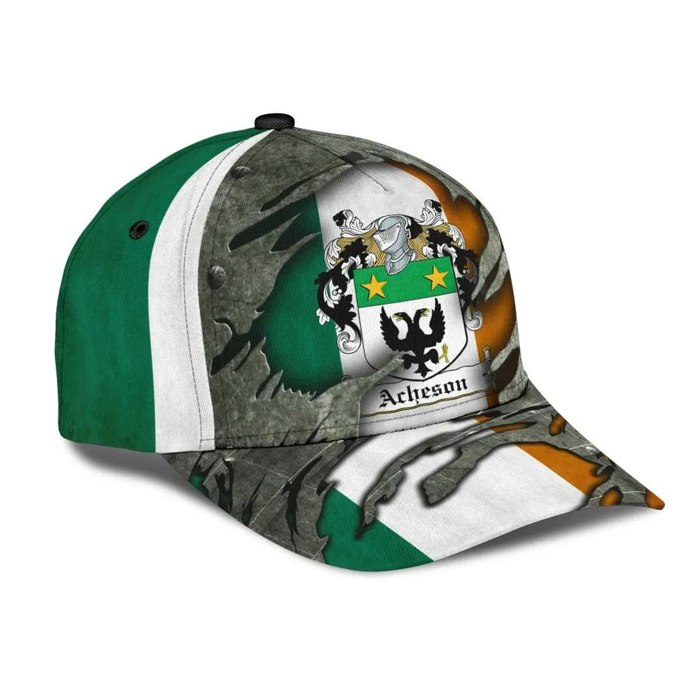 Clan Acheson Coat Of Arms - Irish Family Crest Classic Cap WS39 Acheson Coat Of Arms Irish Cap