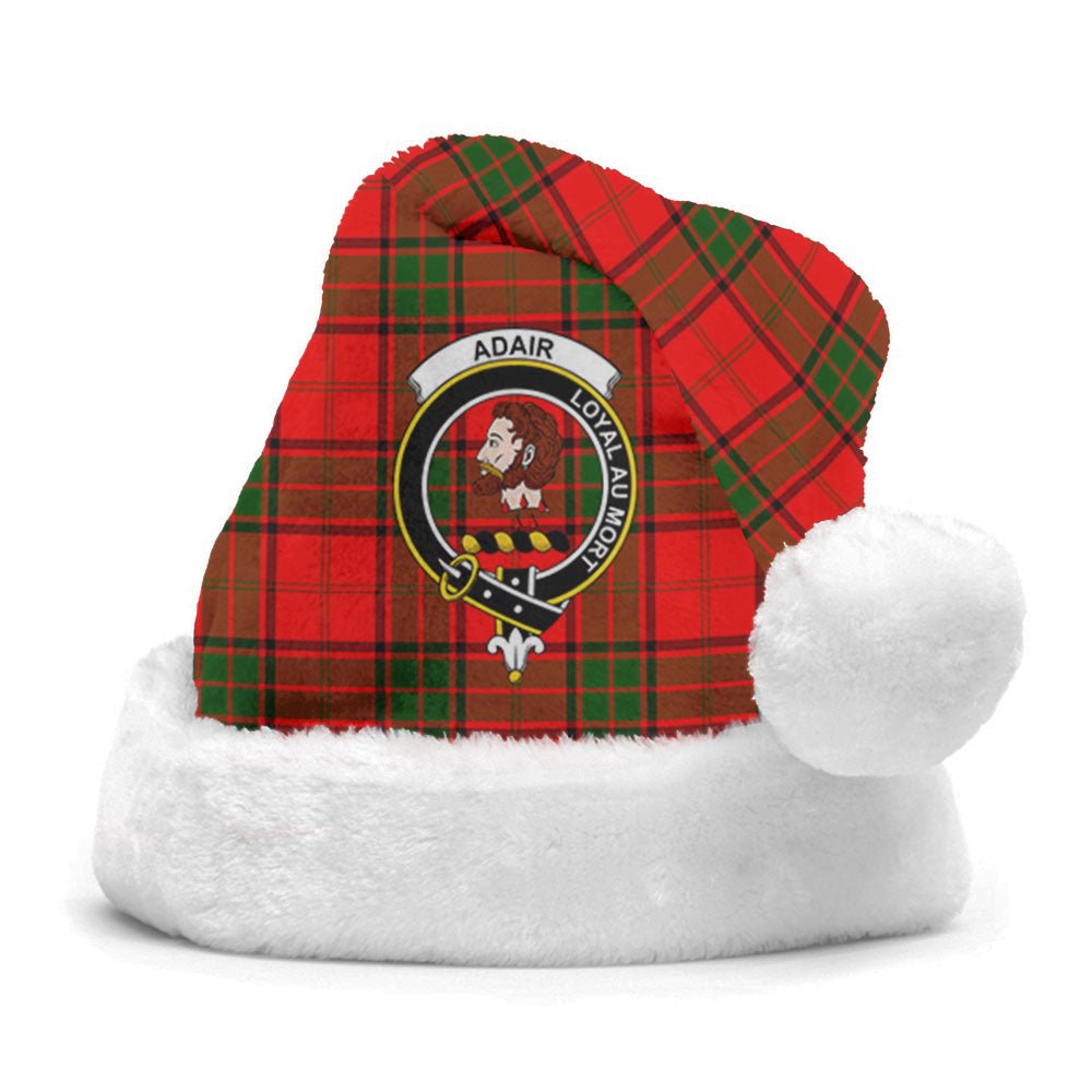 Clan Adair Modern Tartan Crest Christmas Santa Hat IE90 Adair Modern Tartan Tartan Santa Hat