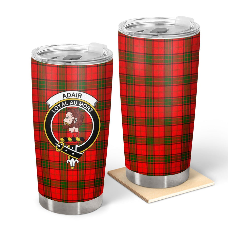 Clan Adair Modern Tartan Crest Tumbler