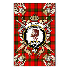 Clan Adair Tartan Crest Black Garden Flag - Gold Thistle EB45 Clan Adair Tartan Today