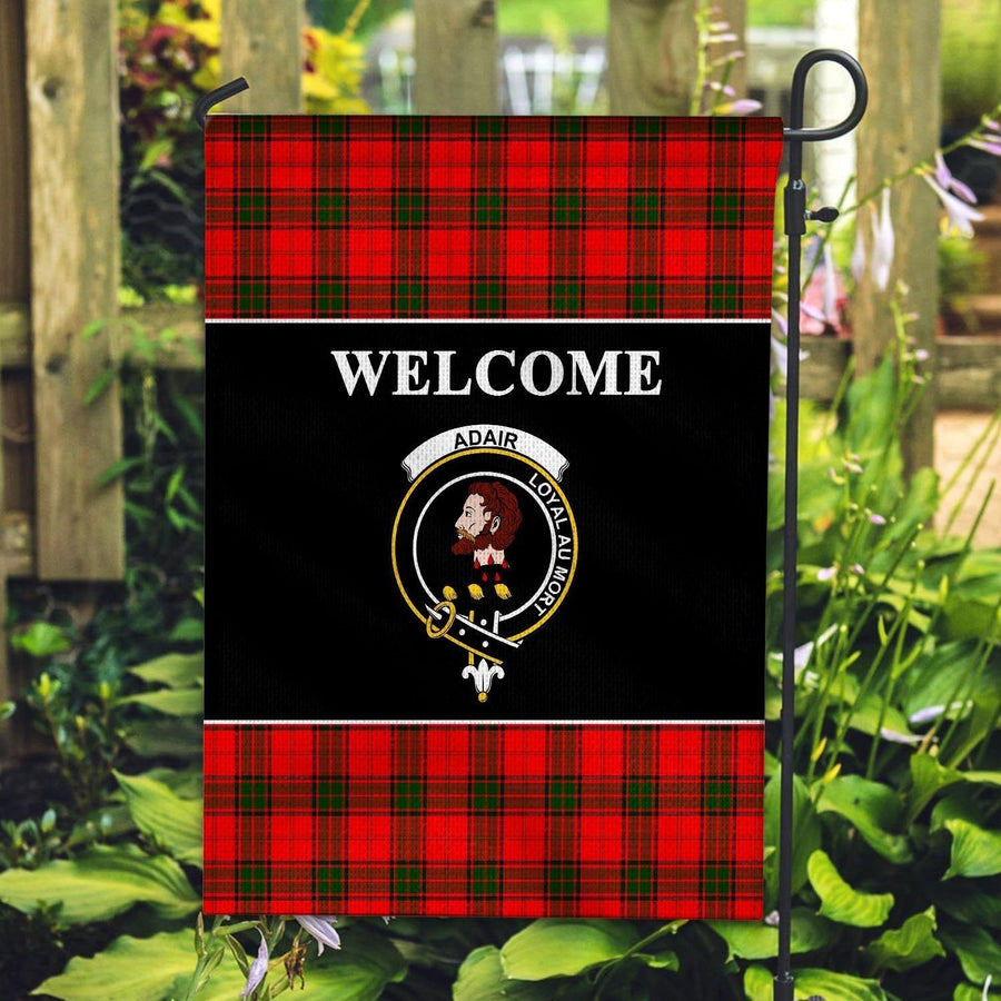 Clan Adair Tartan Crest Black Garden Flag