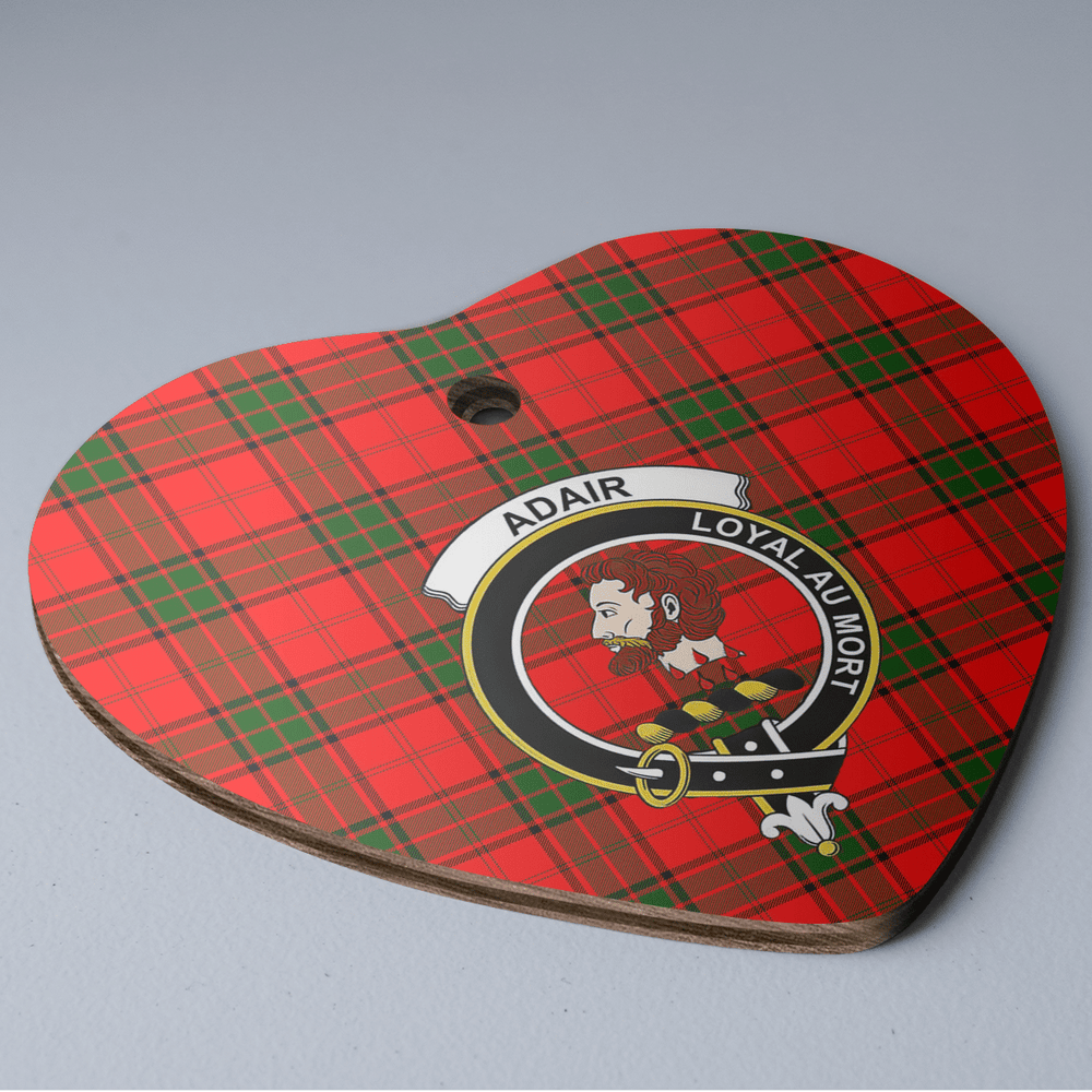 Clan Adair Tartan Crest Heart Ceramic Ornament SX76 Adair Tartan Tartan Christmas
