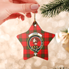 Clan Adair Tartan Crest Star Ceramic Ornament HX91 Adair Tartan Tartan Christmas