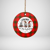 Clan Adair Tartan Gnome Round Ceramic Ornament VA83 Adair Tartan Tartan Christmas