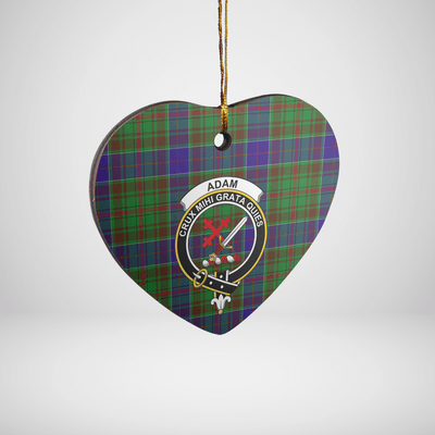 Clan Adam Tartan Crest Heart Ceramic Ornament KX87