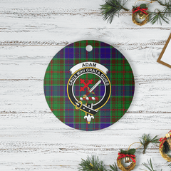Clan Adam Tartan Crest Round Ceramic Ornament MV36 Adam Tartan Tartan Christmas