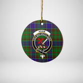 Clan Adam Tartan Crest Round Ceramic Ornament MV36 Adam Tartan Tartan Christmas