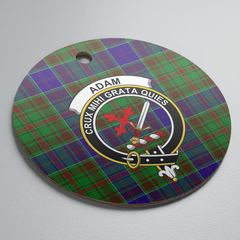 Clan Adam Tartan Crest Round Ceramic Ornament MV36 Adam Tartan Tartan Christmas