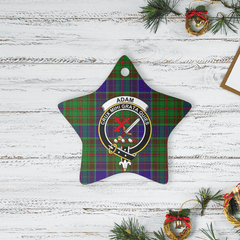 Clan Adam Tartan Crest Star Ceramic Ornament OC68 Adam Tartan Tartan Christmas