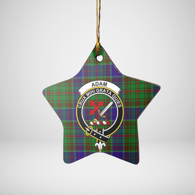 Clan Adam Tartan Crest Star Ceramic Ornament OC68