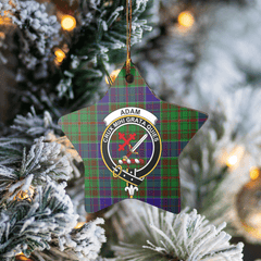 Clan Adam Tartan Crest Star Ceramic Ornament OC68 Adam Tartan Tartan Christmas