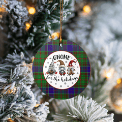 Clan Adam Tartan Gnome Round Ceramic Ornament KI16 Adam Tartan Tartan Christmas