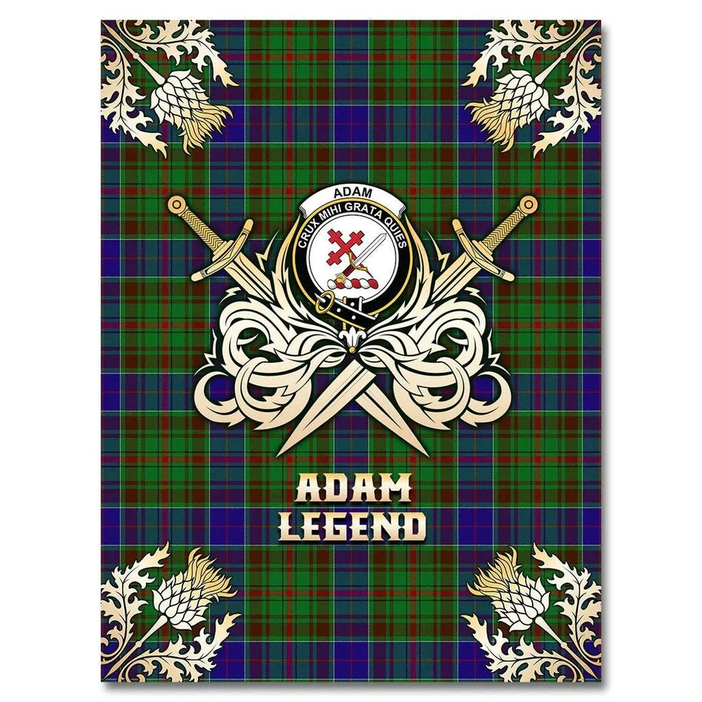 Clan Adam Tartan Gold Courage Symbol Blanket CW23 Clan Adam Tartan Today