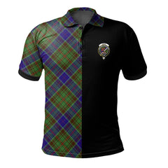 Clan Adam Tartan Polo Shirt Half of Me - Cross Style PB55 Adam Tartan Tartan Polo