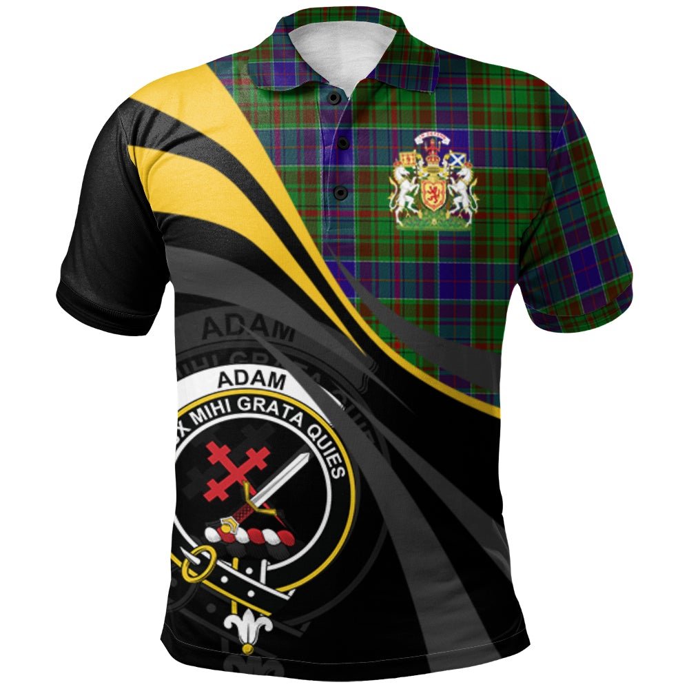 Clan Adam Tartan Polo Shirt - Royal Coat Of Arms Style CP19 Adam Tartan Tartan Polo